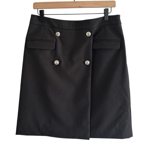 Talbots Faux Wrap Button Knee-Length A-Line Skirt Office Workwear Classic Size 6 - Picture 2 of 13